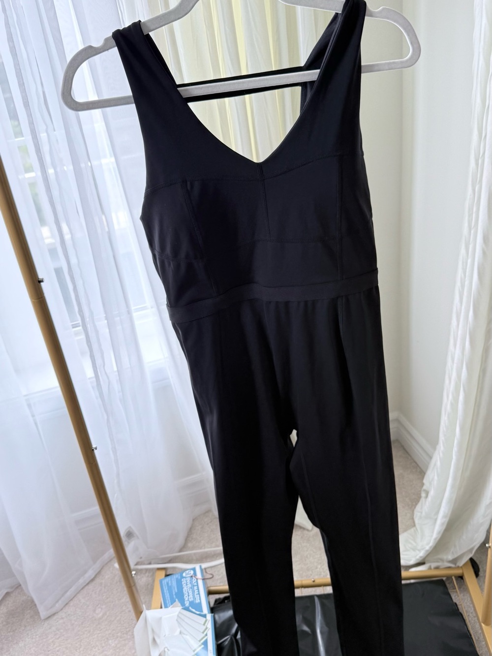 Fabletics Black Sleeveless V-Neck Jumpsuit